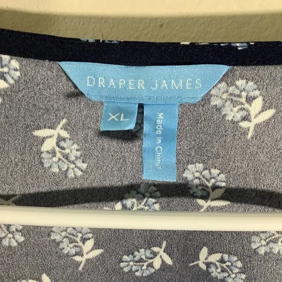 Draper James Navy Floral Peasant Dress - Picture 6 of 8